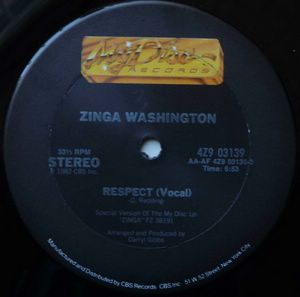 ZINGA WASHINGTON - Respect / Instrumental - Maxi 33T