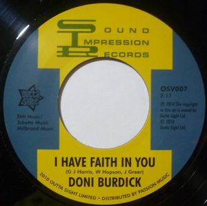 DONI BURDICK -  I have faith in you / Bari track - 7inch (SP)