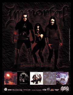 IMMORTAL - Damned In Black Poster - Poster / Display