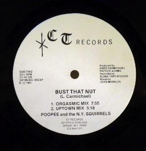 POOPEE AND THE N.Y. SQUIRRELS - Bust that nut - 12 inch 45 rpm