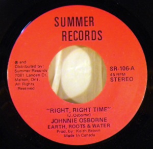 JOHNNIE OSBORNE EARTH ROOTS & WATER - Right Right Time - 7inch (SP)